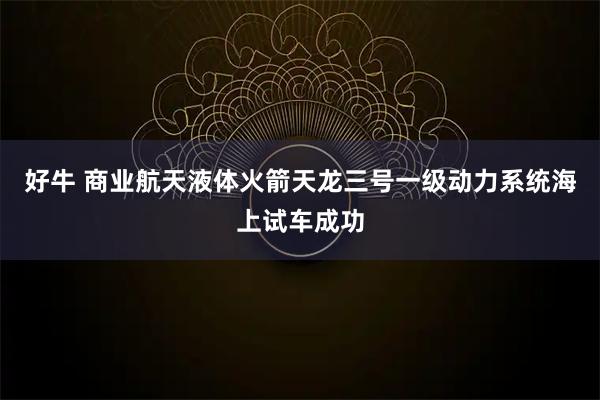 好牛 商业航天液体火箭天龙三号一级动力系统海上试车成功