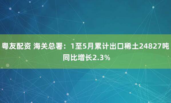 粤友配资 海关总署：1至5月累计出口稀土24827吨 同比增长2.3%